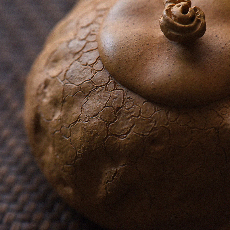 Nimara Ritual Handmade Vintage Tree Texture Purple Clay Kung Fu Teapot 220ml