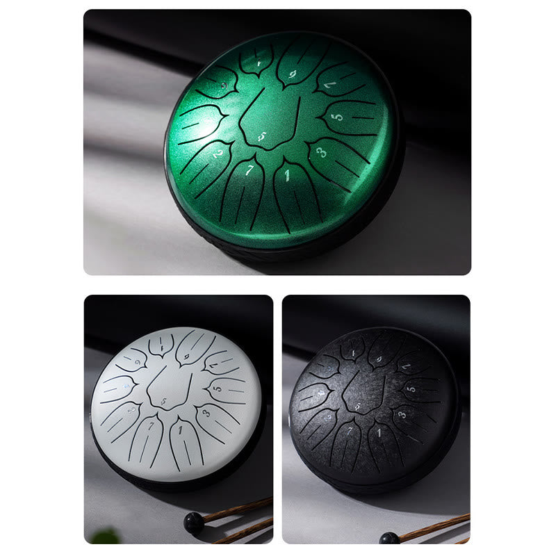 Nimara Ritual Steel Tongue Drum Sound Healing Meditation Yoga Lotus Drum Kit 11 Note 6 Inch