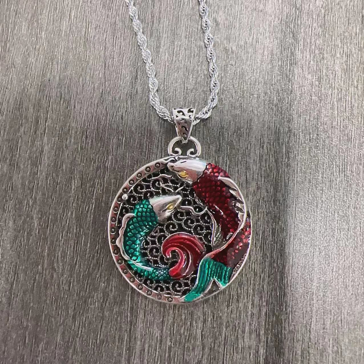 Nimara Ritual Tibetan Copper Koi Fish Healing Necklace