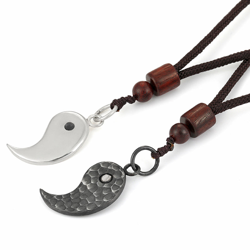 Nimara Ritual 990 Sterling Silver Yin Yang Balance Harmony Necklace Pendant