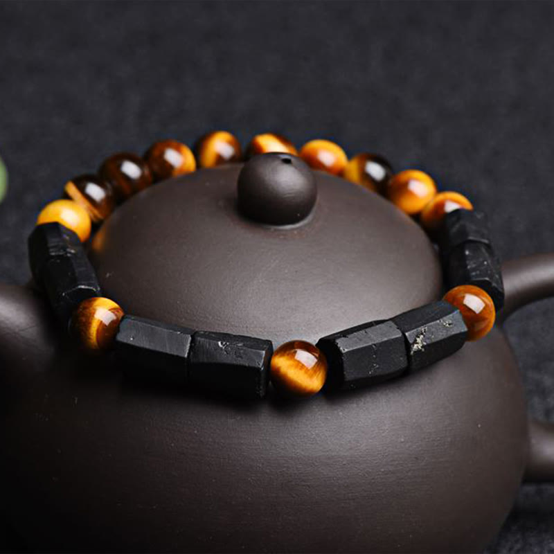 Nimara Ritual Natural Black Tourmaline Tiger Eye Positive Bracelet