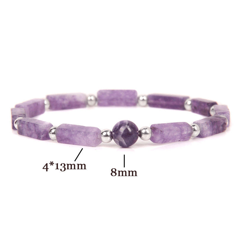 Nimara Ritual Natural Crystal Amethyst Tiger Eye Spiritual Balance Bracelet