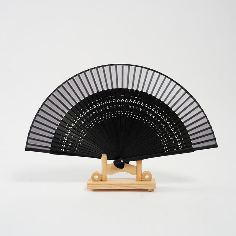 Nimara Ritual Gradient Color Hollow Engraved Handheld Bamboo Folding Fan