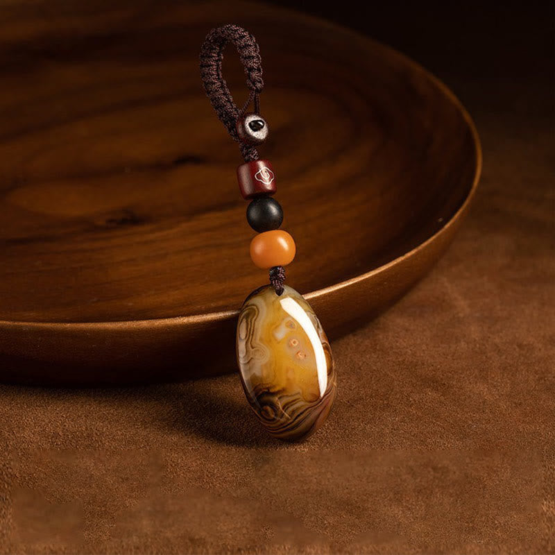 Nimara Ritual Random Sardonyx Stone Positive Key Chain