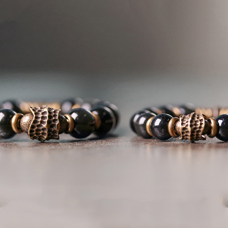 Nimara Ritual Rainbow Obsidian Copper Love Healing Bracelet