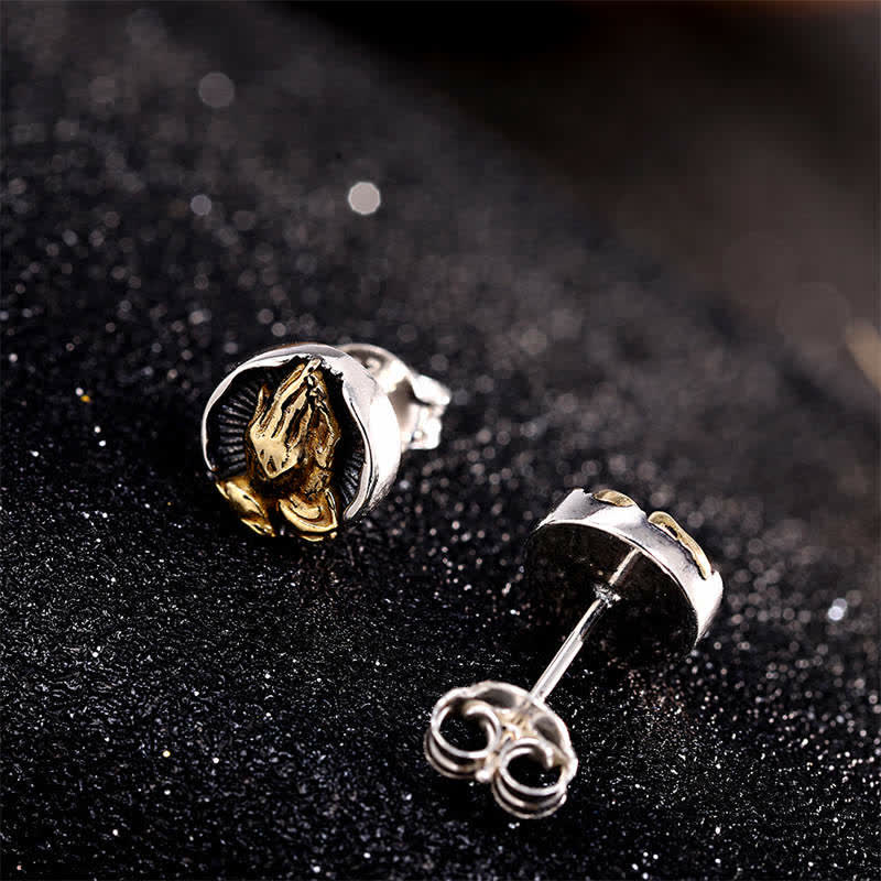 Nimara Ritual 925 Sterling Silver Namaste Equality Stud Earrings