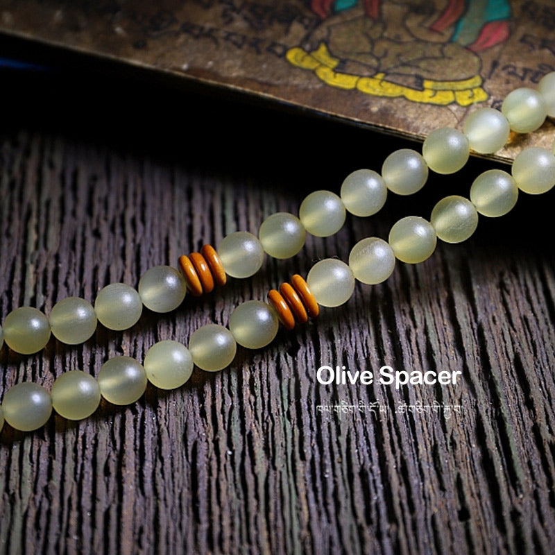 Nimara Ritual 108 Mala Beads Tibet Sheep Horn Amber Luck Bracelet
