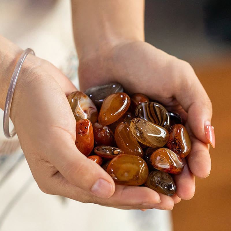 Nimara Ritual Random Sardonyx Stone Positive Key Chain