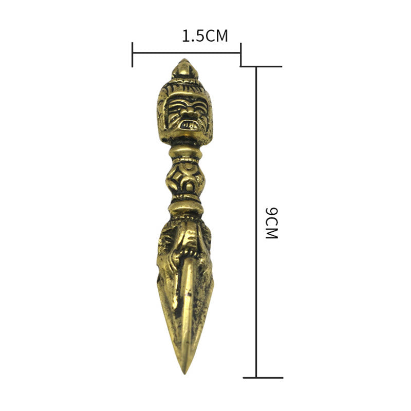 Nimara Ritual Handmade Nepal Small Vajra Dorje Engraved Enlightenment Copper Decoration