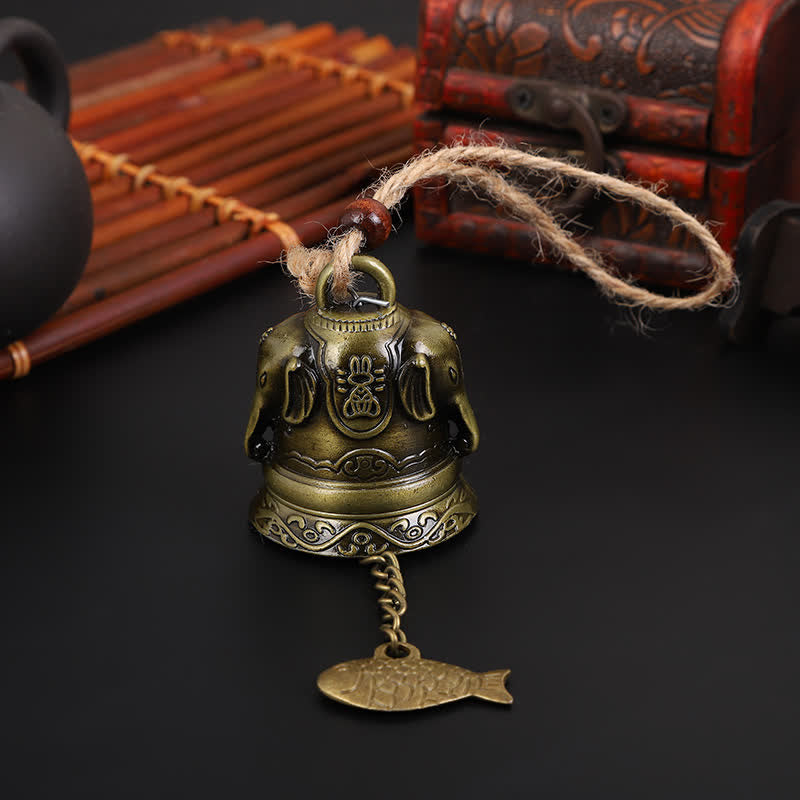 Nimara Ritual Feng Shui Buddha Koi Fish Dragon Elephant Wind Chime Bell Luck Wall Hanging Decoration