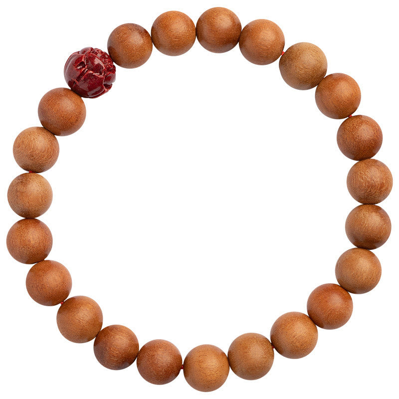 Nimara Ritual Peach Wood Lotus Cinnabar Luck Wealth Bracelet