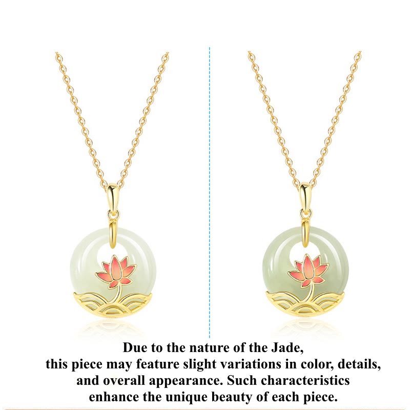 Nimara Ritual 925 Sterling Silver Hetian White Jade Lotus Flower Blessing Necklace Pendant