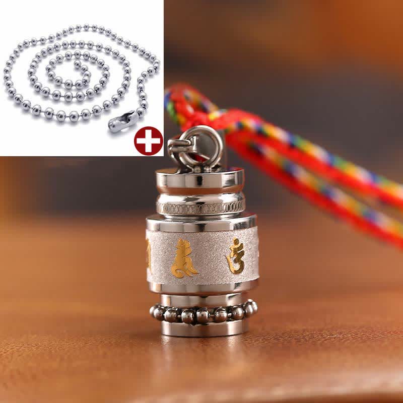 Nimara Ritual Tibet Om Mani Padme Hum Shurangama Mantra Titanium Steel Wisdom Amulet Necklace Pendant