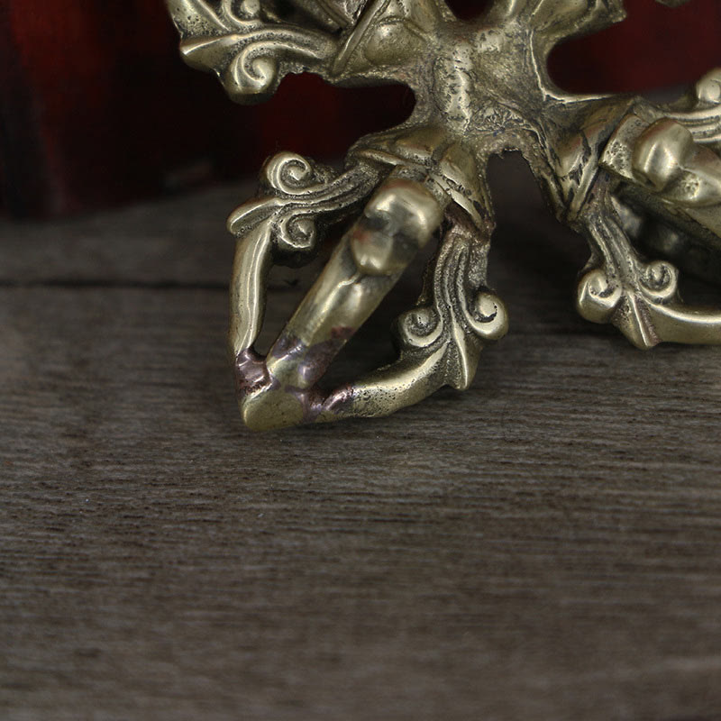 Nimara Ritual Nepal Handmade 5 Prong Double Dorje Copper Strength Vajra