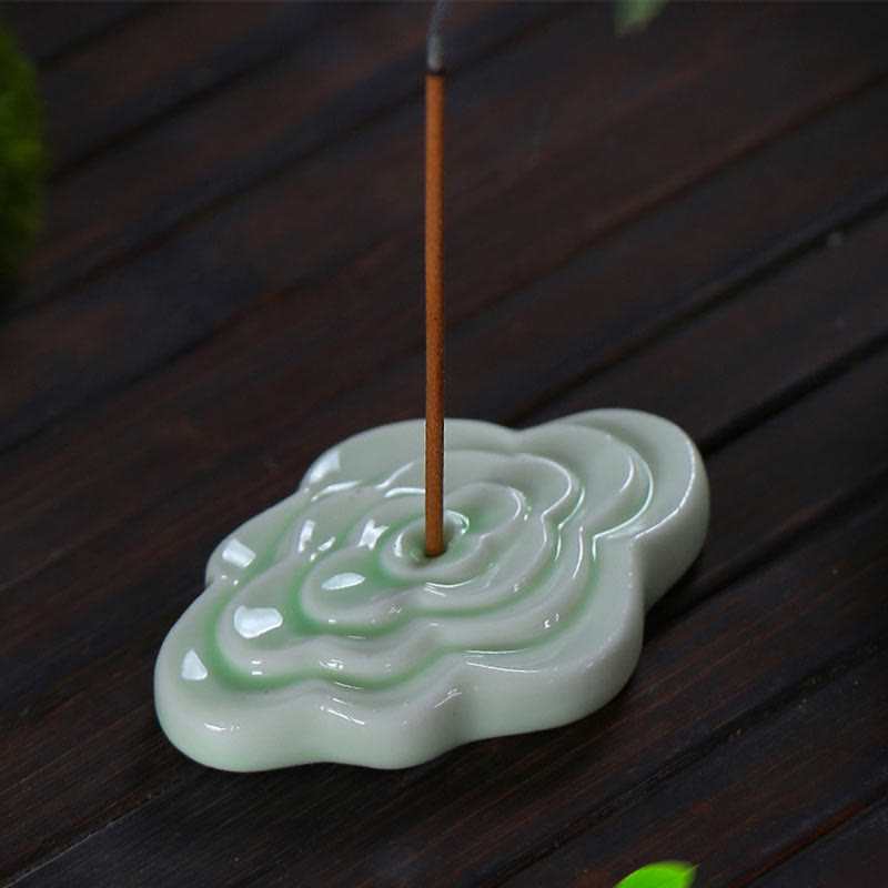 Nimara Ritual Mini Auspicious Clouds Design Healing Stick Ceramic Small Incense Burner Decoration