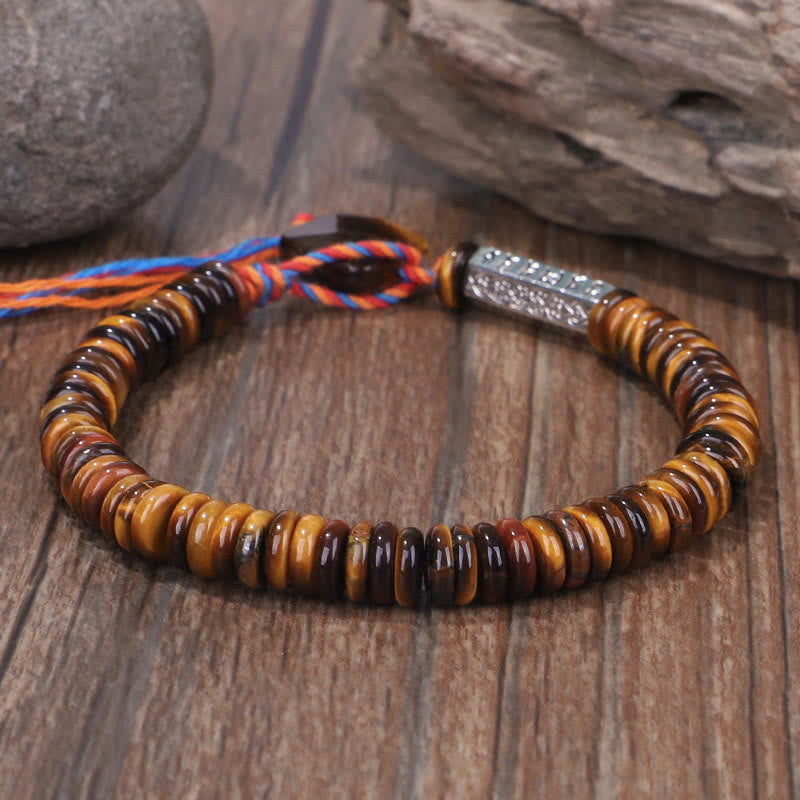 Nimara Ritual Tibetan Tiger Eye Om Mani Padme Hum Protection Power Bracelet