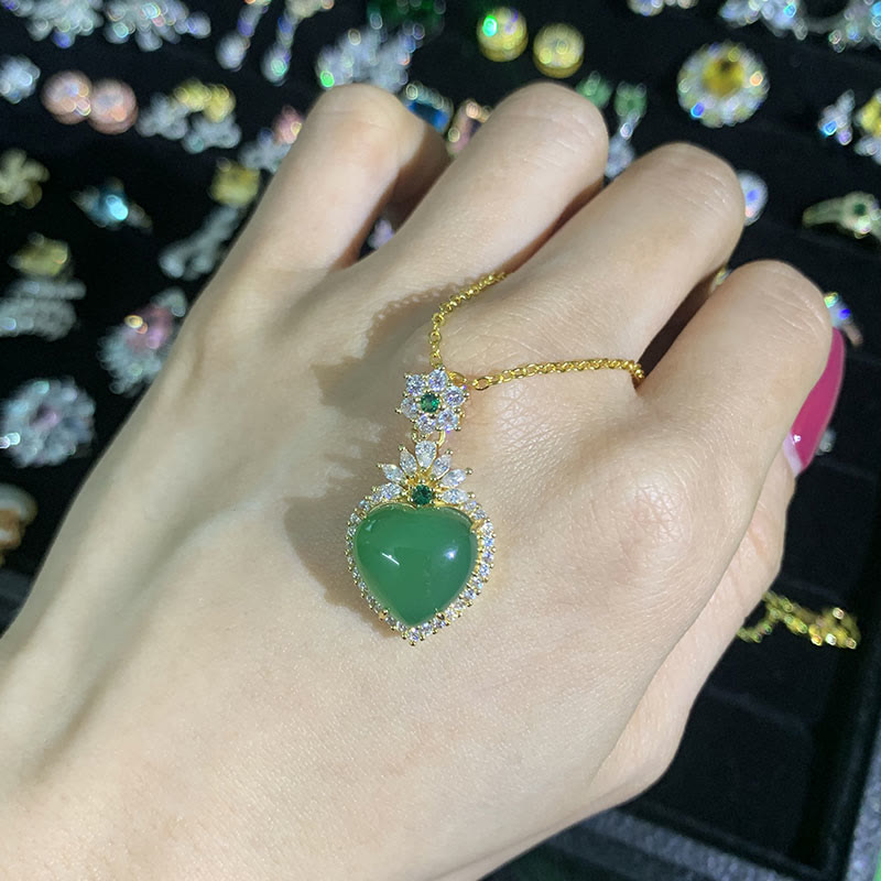 The Abundance Green Jade Balance Necklace Pendant
