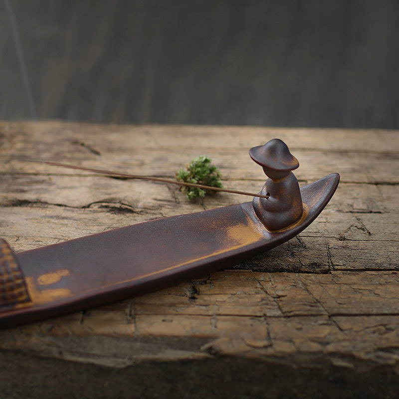 Nimara Ritual A Lonely Fisherman Afloat Ceramic Healing Incense Burner