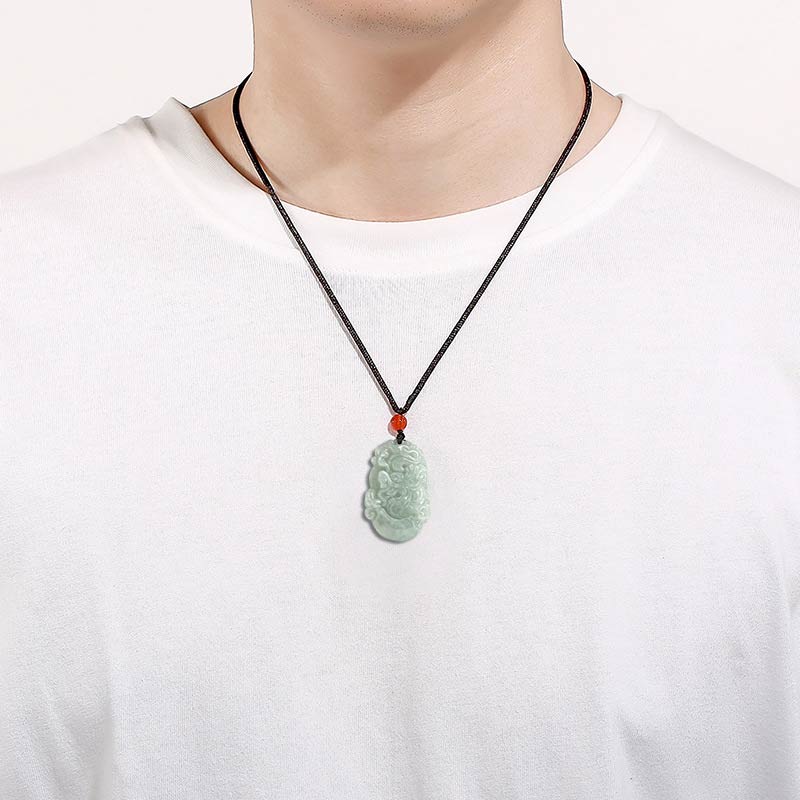 Nimara Ritual Natural Jade 12 Chinese Zodiac Sucess Pendant Necklace