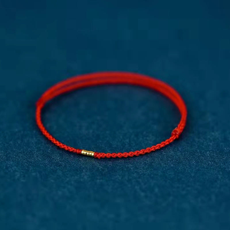 Keep Positive Golden Bead Braided String Lucky Bracelet Anklet