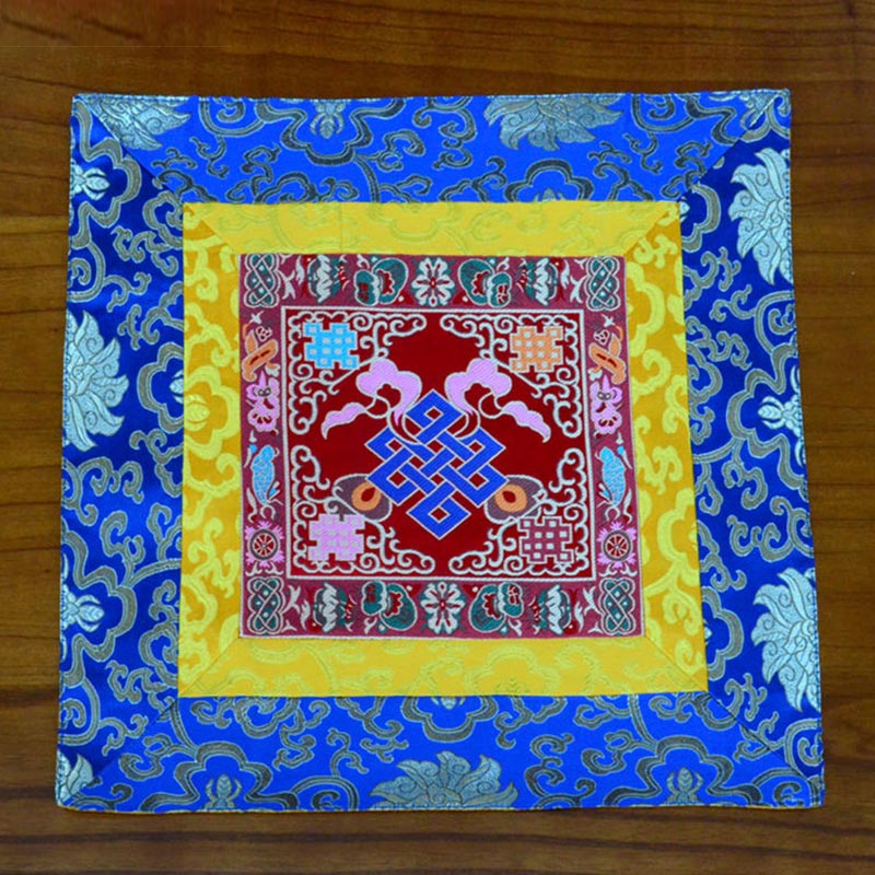 Nimara Ritual Prayer Altar Mat Meditation Strength Endless Knot Vajra Man-Bcu Kalachakra Auspicious Symbols