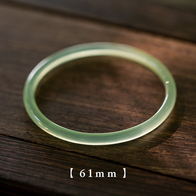 Nimara Ritual Natural Green Chalcedony Strength Courage Cuff Bangle Bracelet