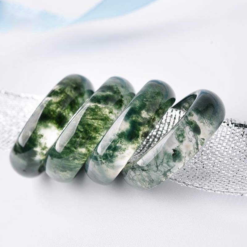 Nimara Ritual Moss Agate Healing Balance Ring