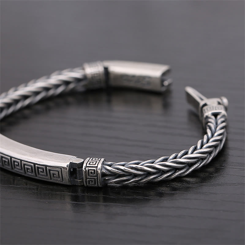 Nimara Ritual Swastika Pattern Engraved Luck Bracelet