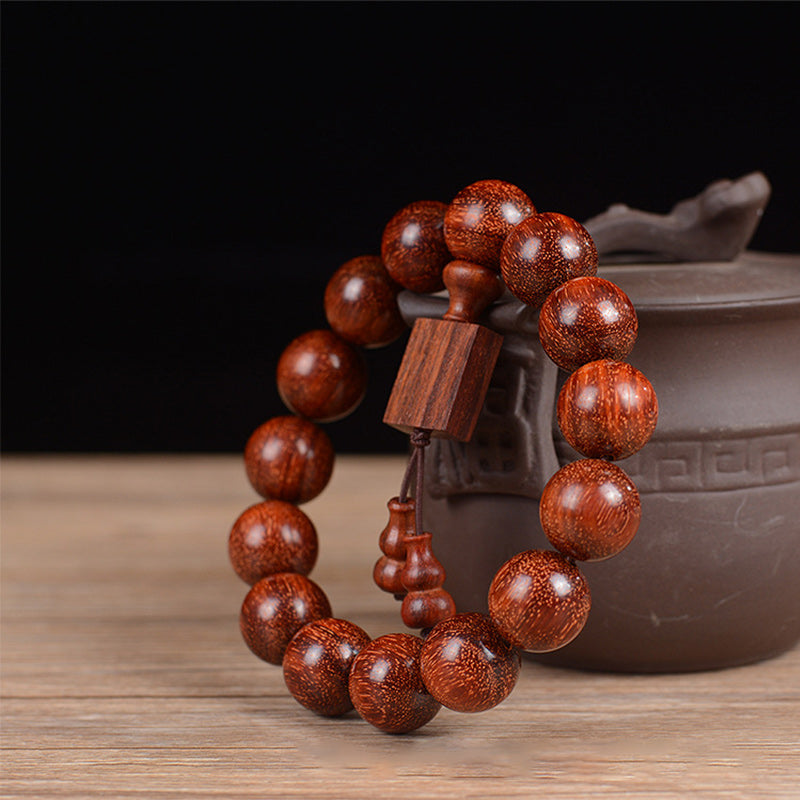 Nimara Ritual Tibetan Small Leaf Red Sandalwood Relaxation Bracelet