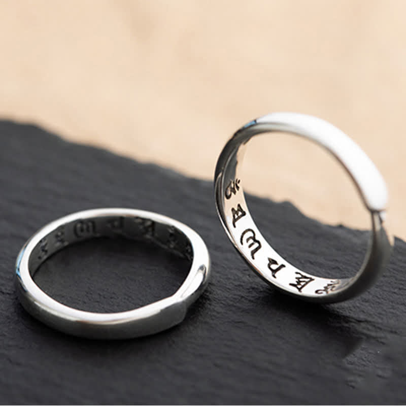 Nimara Ritual 990 Sterling Silver Six True Words Om Mani Padme Hum Love Peace Ring