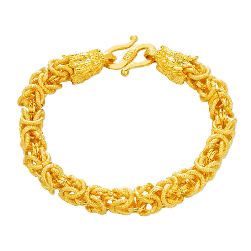 Nimara Ritual 24k Gold Plated Double Headed Dragon Protection Bracelet
