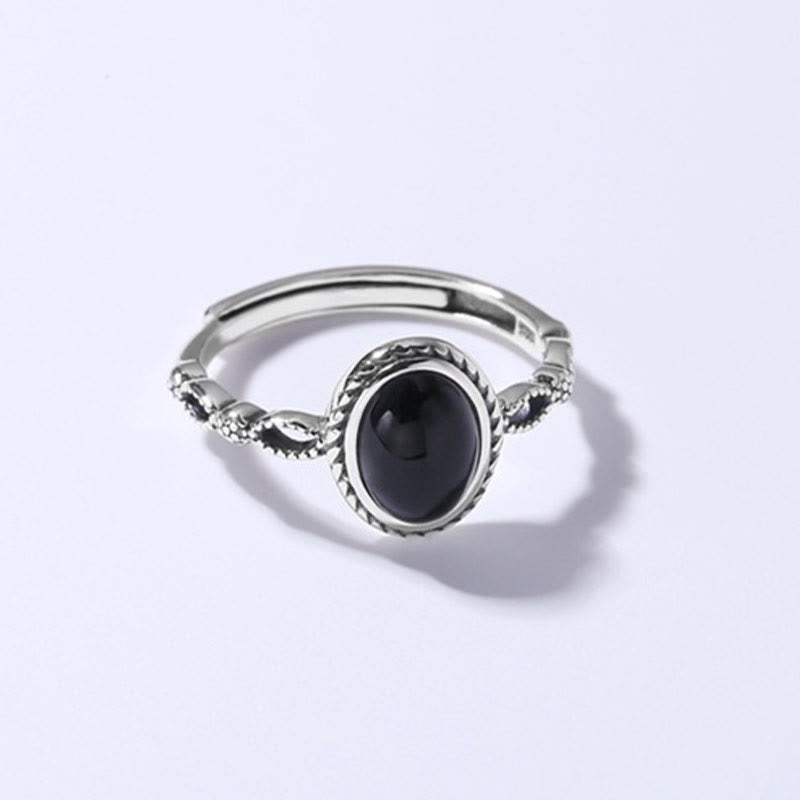 Nimara Ritual 925 Sterling Silver Black Onyx Fortune Ring