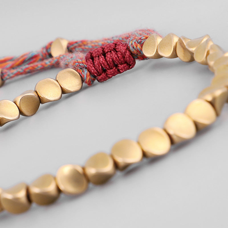 Nimara Ritual Tibetan Copper Beads Healing Luck Bracelet