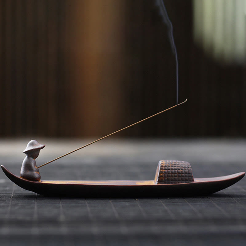 Nimara Ritual A Lonely Fisherman Afloat Ceramic Healing Incense Burner