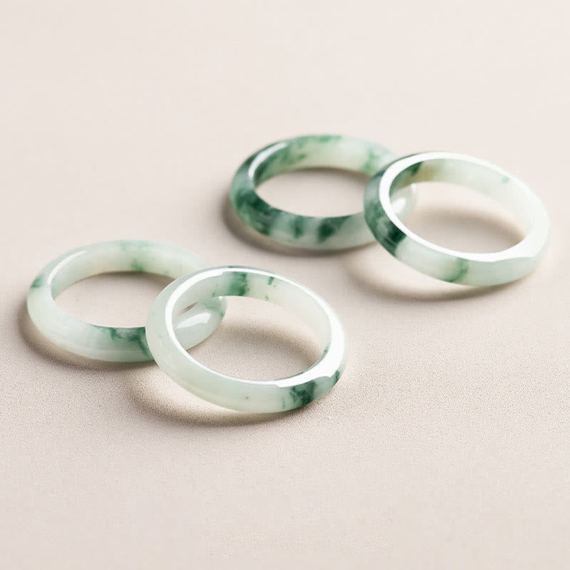 Nimara Ritual Natural Green Jade Luck Abundance Ring