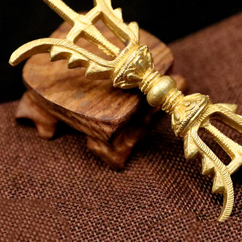 Nimara Ritual Handmade Nepal Five Prong Three Prong Vajra Dorje Strength Copper Decoration