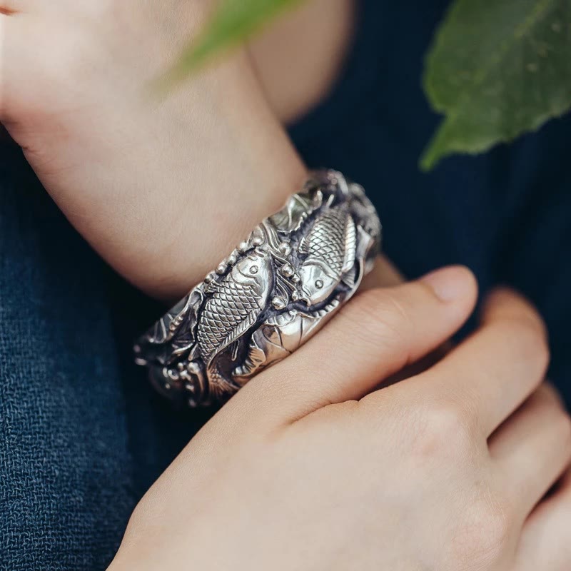 Nimara Ritual Nimara Ritual Koi Fish Lotus Luck Wealth Bracelet Bangle