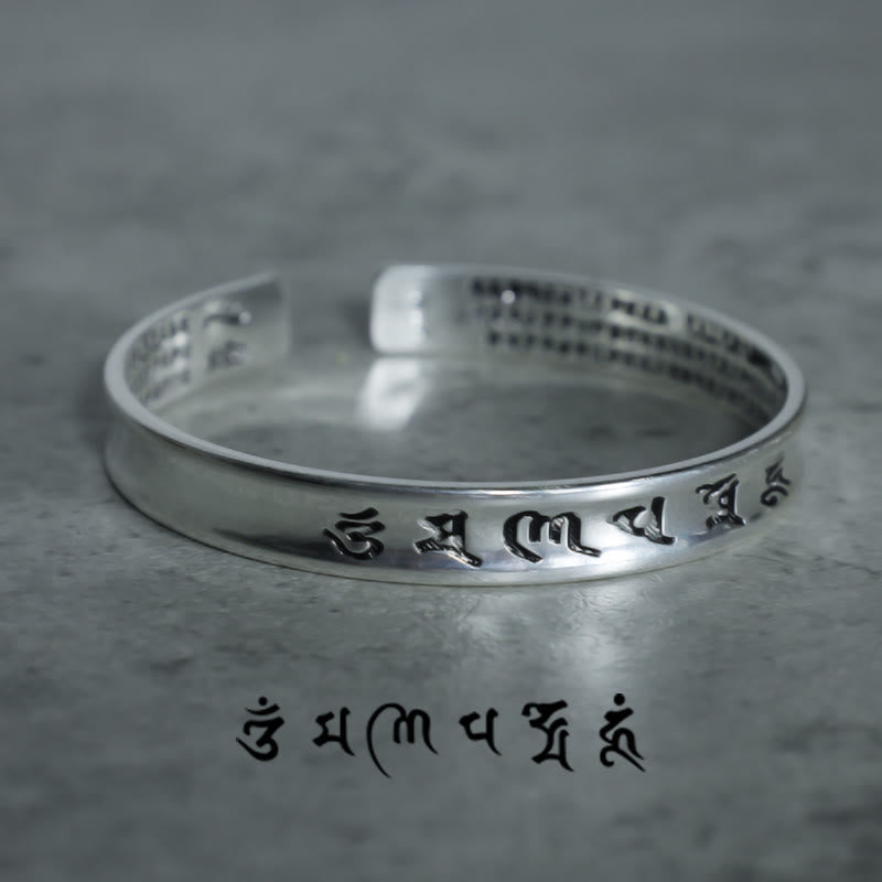Nimara Ritual Tibetan Mantra White Copper Bracelet