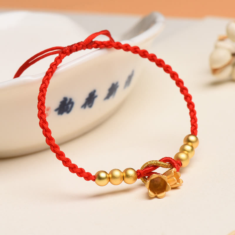 Nimara Ritual Handcrafted Lily Of The Valley Flower Charm Design Luck Protection Braided Bracelet