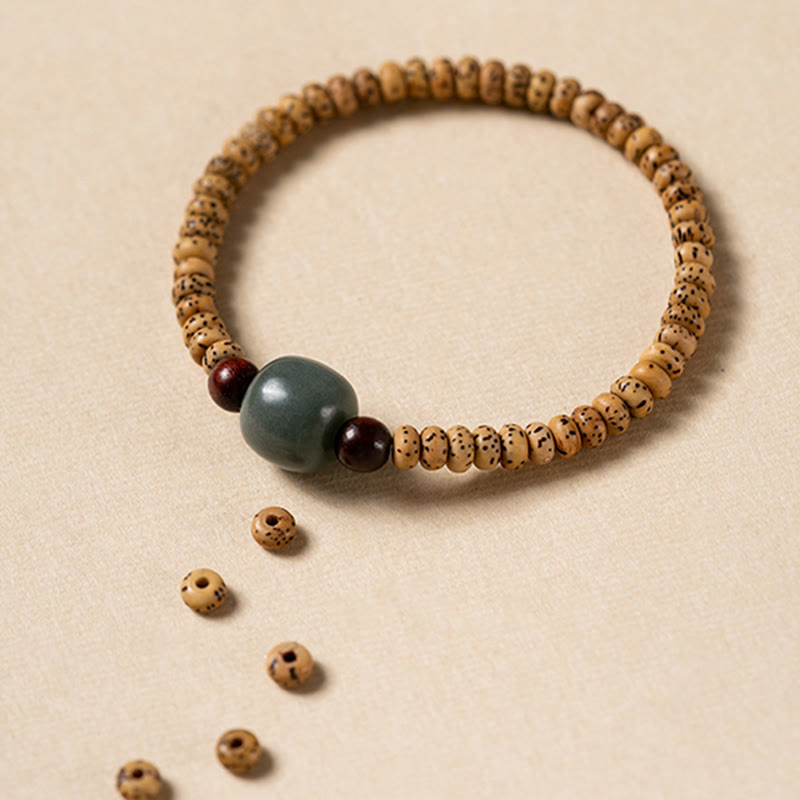 Nimara Ritual Bodhi Seed Small Leaf Red Sandalwood Wisdom Bracelet