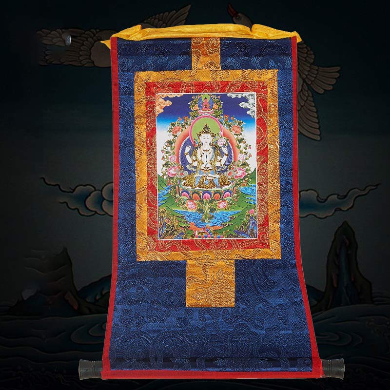 Nimara Ritual Tibetan Framed Thangka Blessing Protection Decoration