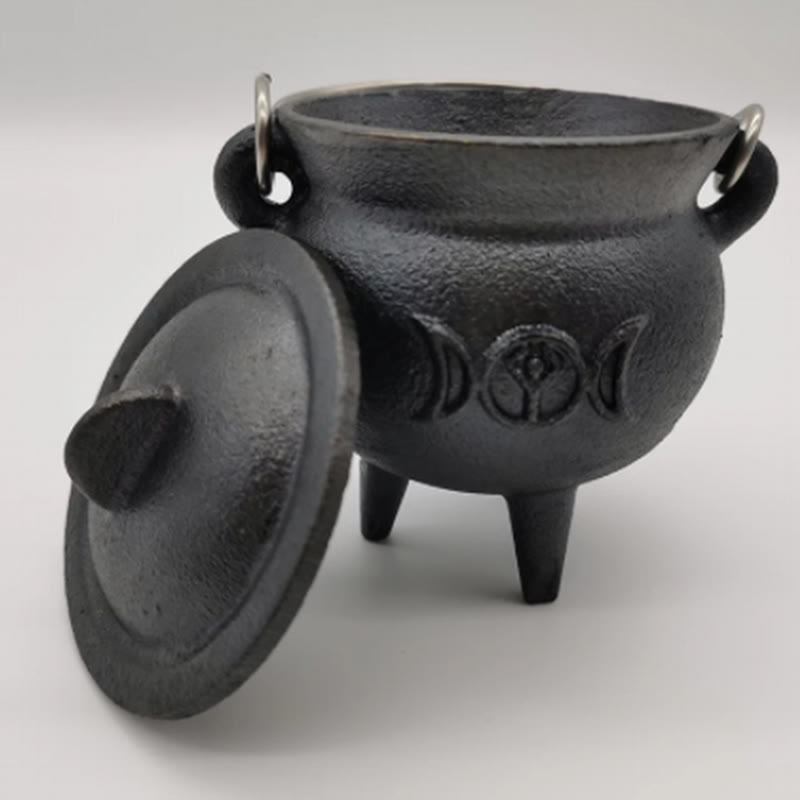 Nimara Ritual Cast Iron Cauldron Prayer Altar Burning Holder Incense Sage Smudging Rituals Use Items