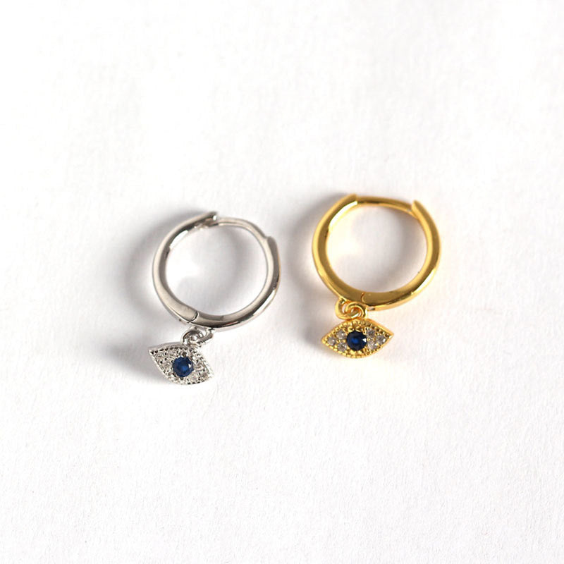Nimara Ritual 925 Sterling Silver Evil Eye Blessing Protection Stud Earrings