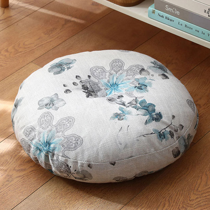 Nimara Ritual Lotus Simple Pattern Linen Meditation Seat Cushion Home Living Room Decoration
