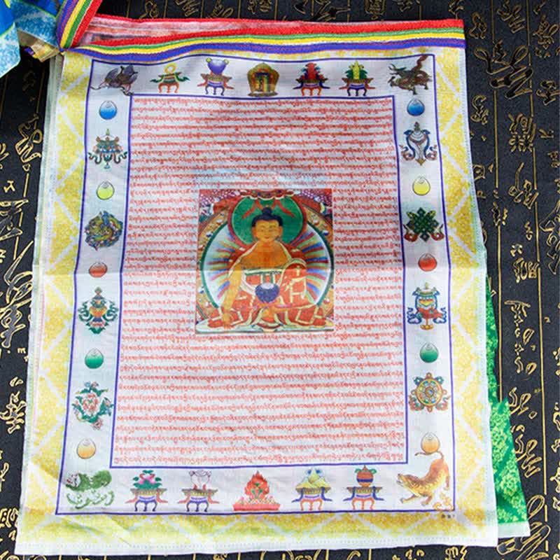 Nimara Ritual Tibetan 5 Colors Windhorse Buddha Tara Scriptures Healing Auspicious Outdoor Prayer Flag