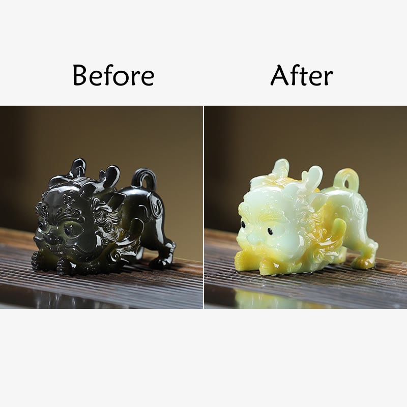 Nimara Ritual Color Changing Small PiXiu Ingot Resin Tea Pet Wealth Home Figurine Decoration