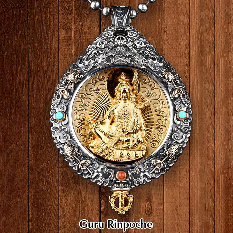 Nimara Ritual Chinese Zodiac Natal Buddha Thangka Nine Palaces Eight Diagrams Wealth Rotatable Necklace Pendant