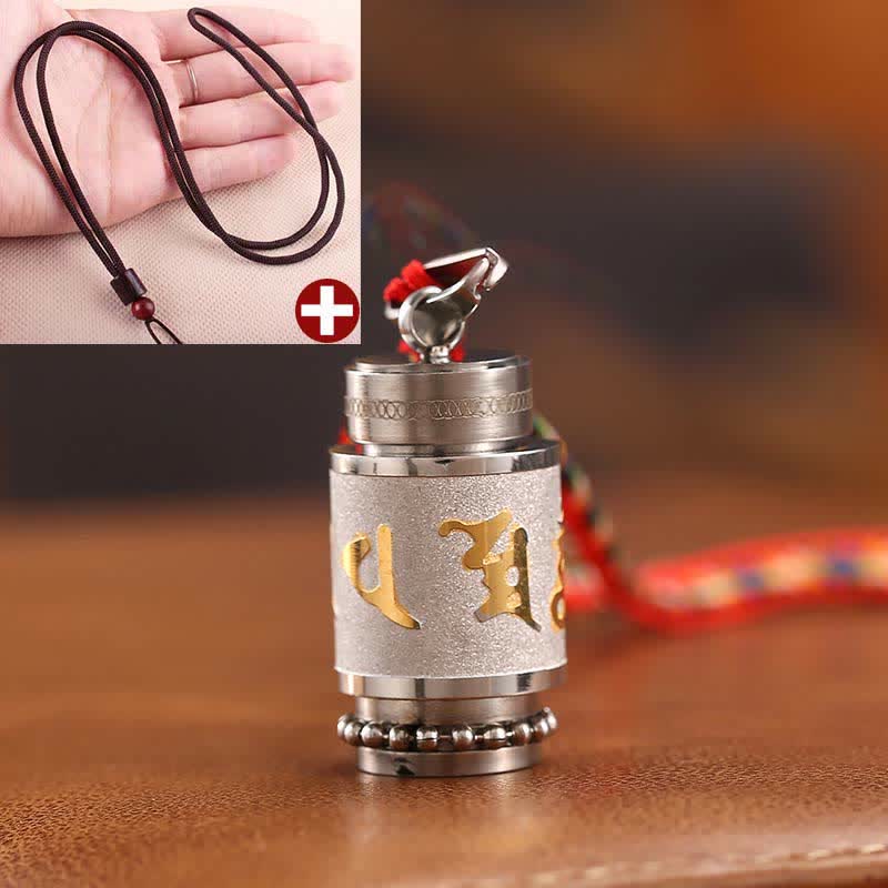 Nimara Ritual Tibet Om Mani Padme Hum Shurangama Mantra Titanium Steel Wisdom Amulet Necklace Pendant