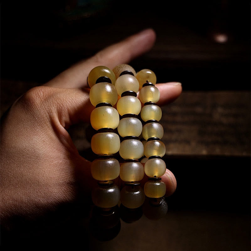 Nimara Ritual Handmade Tibetan Sheep Horn Om Mani Padme Hum Auspiciousness Bracelet
