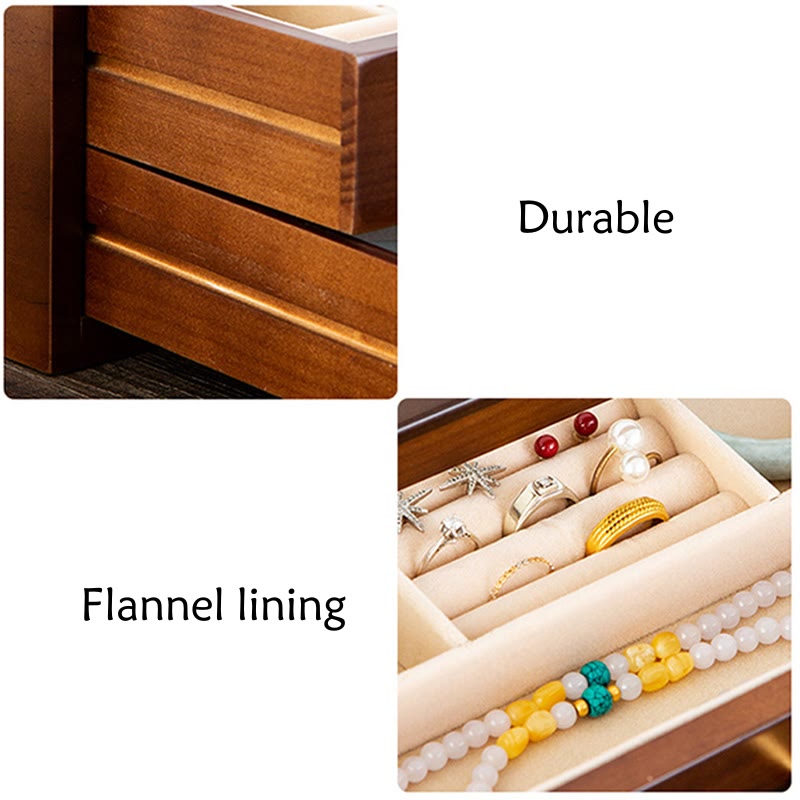 Nimara Ritual Retro Solid Wood Jewelry Box Jewelry Storage Box With Drawer